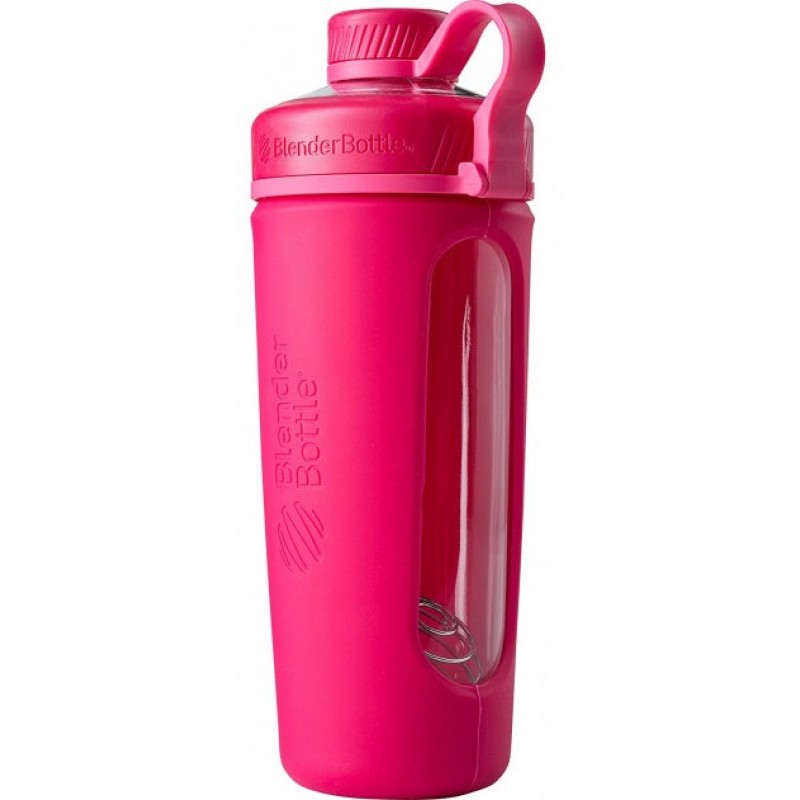 Blender Bottle Radian Glass 820 ml - klaasist šeiker - roosa foto